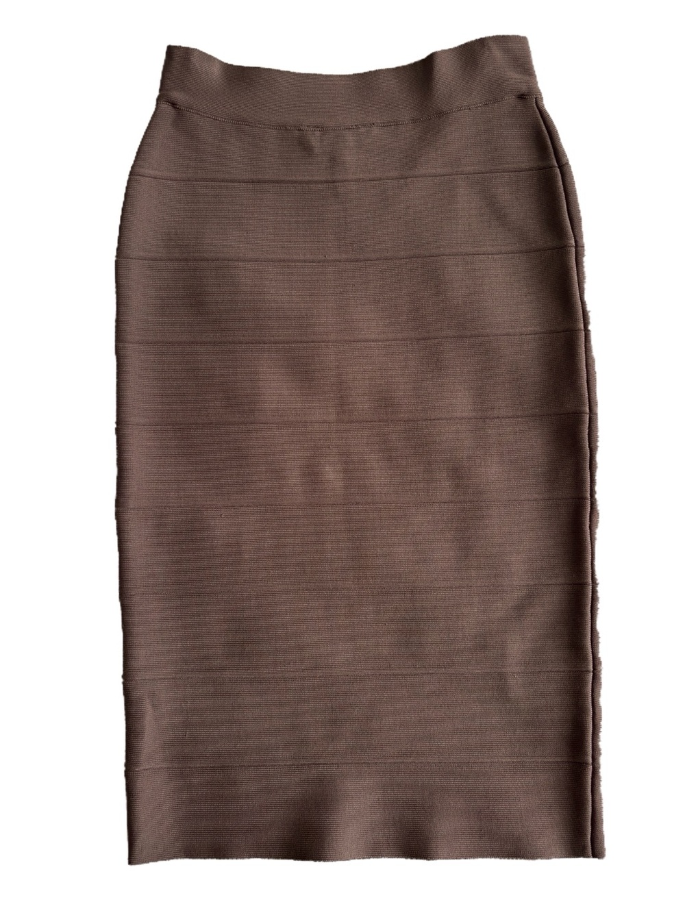 BCBGMaxAzria Bandage Pencil Skirt Grey Dusk Taupe Brown Bodycon Skirt Size Small - Picture 11 of 11